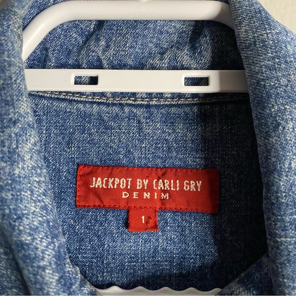 Jackpot by Carli Gry Youth Girls Floral Graphic Print Denim Jacket - Picture 6 of 11